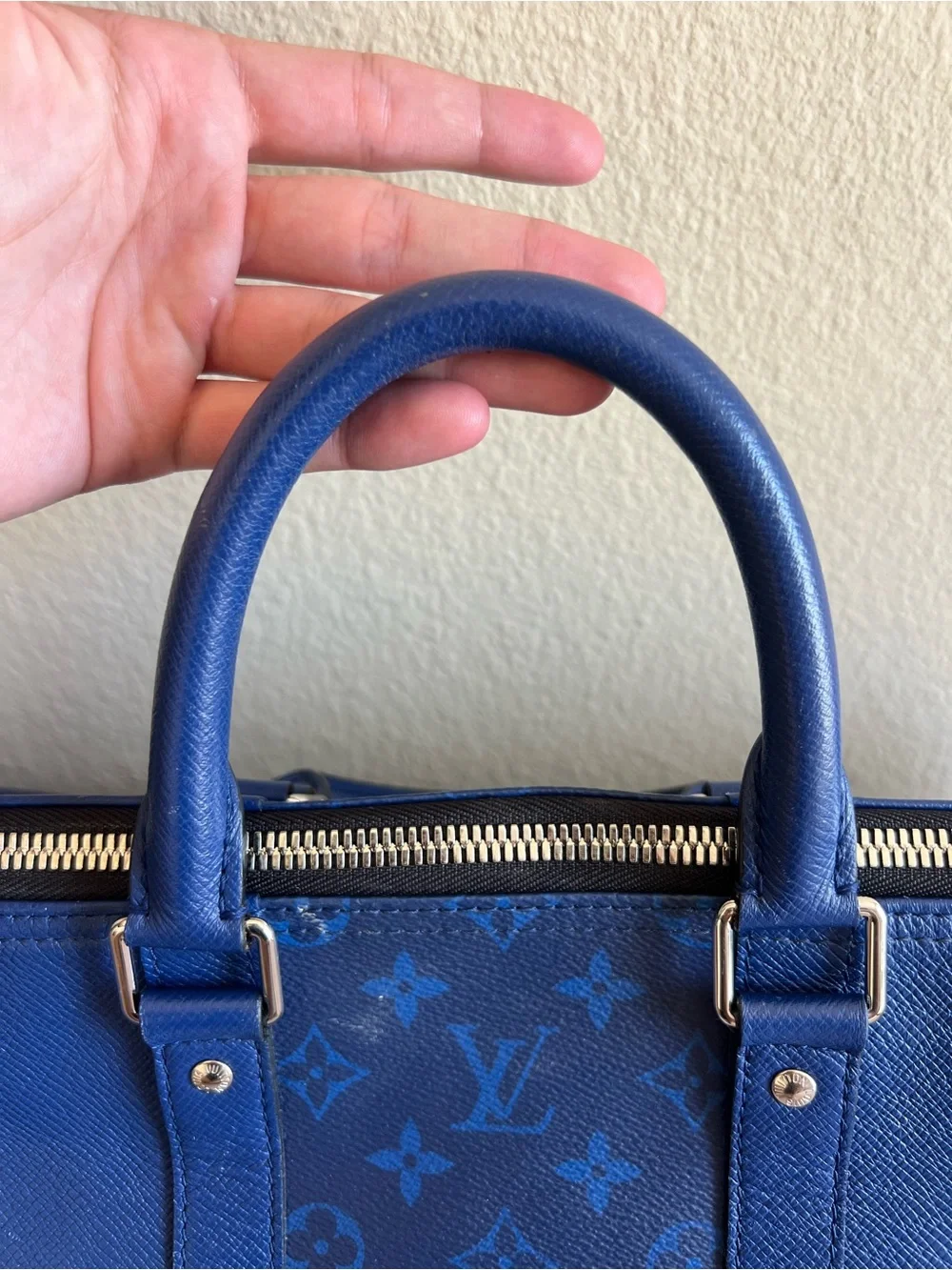 Louis Vuitton Blue Monogram Canvas Travel Duffle